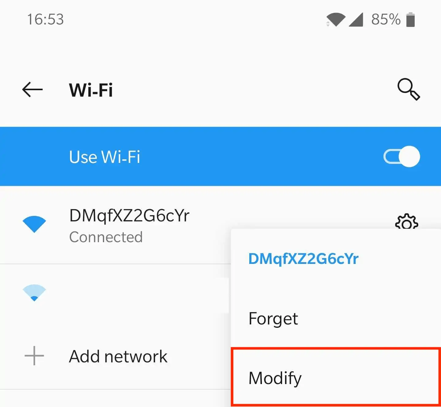Android Modify network